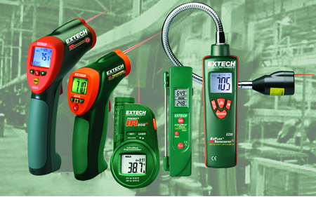 Extech’s high temperature IR thermometers are ideal for applications where temperature range is a critical factor